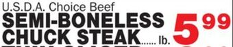 Bravo Supermarkets Semi-boneless chuck steak offer