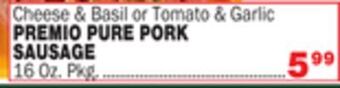 Bravo Supermarkets Premio pure pork sausage offer