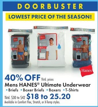 Boscov's Mens hanes® ultimate underwear briefs offer