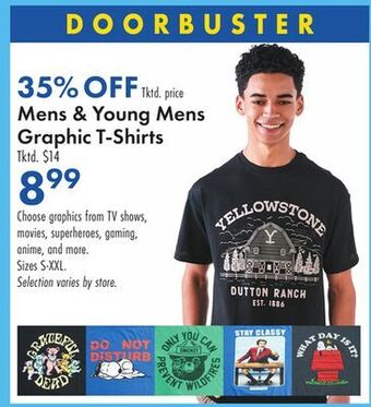 Boscov's Mens & young mens graphic t-shirts offer