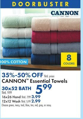 Boscov's Cannon™ essential towels offer