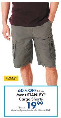 Boscov's Mens stanley® cargo shorts offer