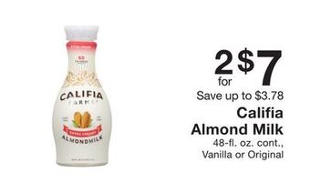Fairway Store Market Califia almond milk offer