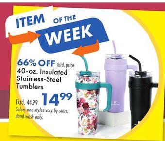Boscov's 40-oz. insulated stainless-steel tumblers offer