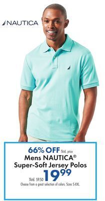 Boscov's Mens nautica® super-soft jersey polos offer