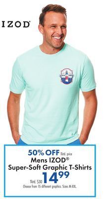 Boscov's Mens izod® super-soft graphic t-shirts offer
