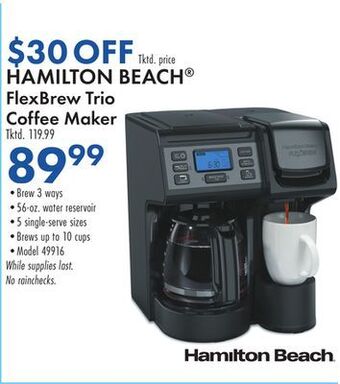 Boscov's Hamilton beach® flexbrew trio coffee maker offer