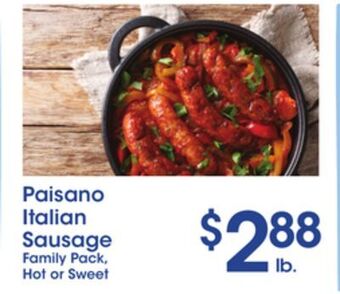 Price Rite Paisano italian sausage offer