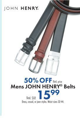Boscov's Mens john henry® belts offer