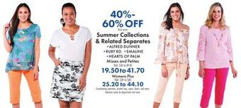 Boscov's Summer collections & related separates offer