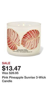 Bath & Body Works Pink pineapple sunrise 3-wick candle offer