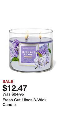 Bath & Body Works Fresh cut lilacs 3-wick candle offer