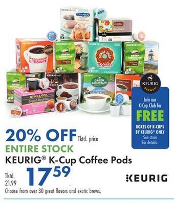 Boscov's Keurig® k-cup coffee pods offer