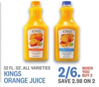 Kings Food Markets Kings orange juice offer