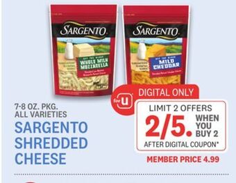 Kings Food Markets Sargento shredded cheese offer