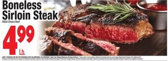 King Kullen Boneless sirloin steak offer