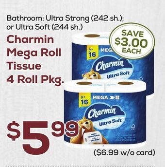DeCicco & Sons Charmin mega roll tissue 4 roll pkg offer