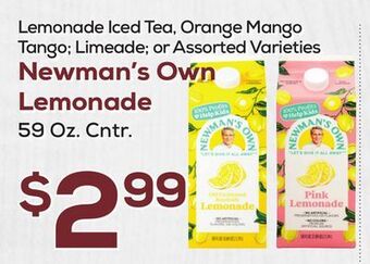 DeCicco & Sons Newman's own lemonade offer