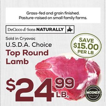 DeCicco & Sons Top round lamb offer
