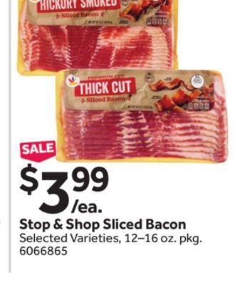Stop&Shop Stop & shop sliced bacon offer