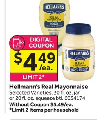Stop&Shop Hellmann's real mayonnaise offer