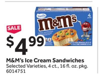 Stop&Shop M&m's ice cream sandwiches offer