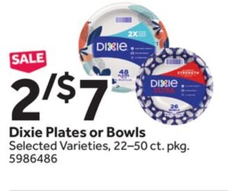 Stop&Shop Dixie plates or bowls offer