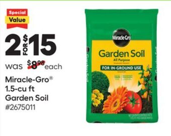 Lowe's Miracle-gro® 1.5-cu ft garden soil offer