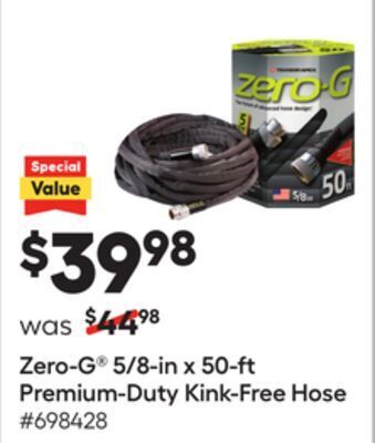 Lowe's Zero-g® 5/8-in x 50-ft premium-duty kink-free hose offer