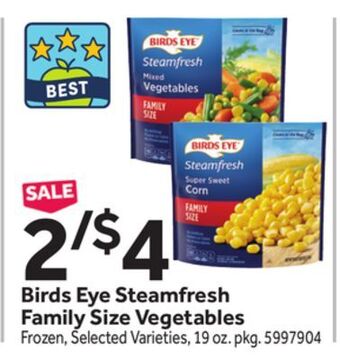 Stop&Shop Birds eye steamfresh family size vegetables offer