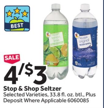 Stop&Shop Stop & shop seltzer offer