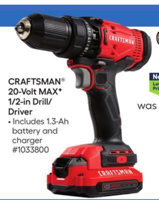 Lowe's Craftsman® 20-volt max* 1/2-in drill/driver offer