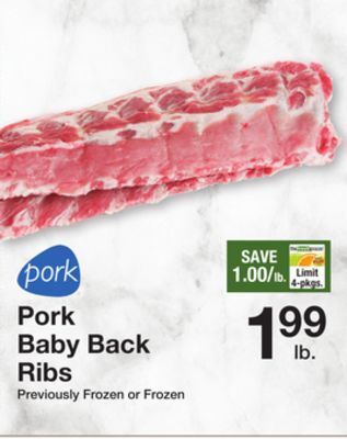 The Fresh Grocer Pork baby back ribs offer