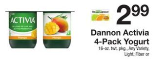 The Fresh Grocer Activia 4-pack yogurt offer