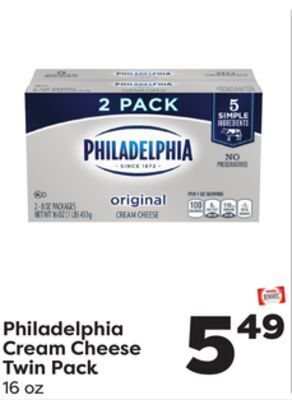 Weis Markets Philadelphia cream cheese twin pack offer