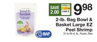 The Fresh Grocer 2-lb. bag bowl & basket large ez peel shrimp offer