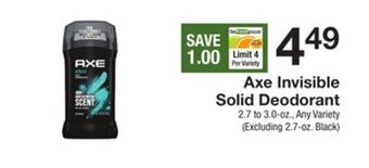 Invisible solid deodorant
