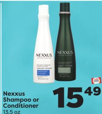 Weis Markets Nexxus shampoo or conditioner offer