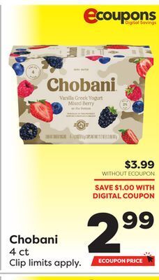 Weis Markets Chobani offer