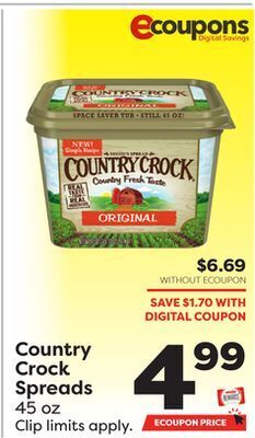Weis Markets Country crock spreads offer