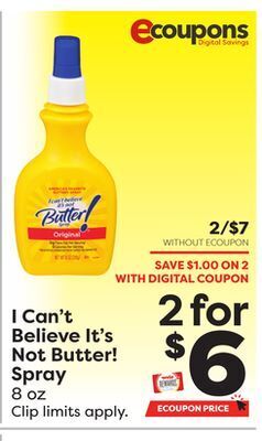 Weis Markets I can't believe it's not butter! spray offer