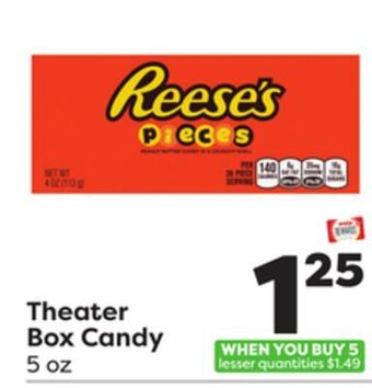 Weis Markets Theater box candy offer