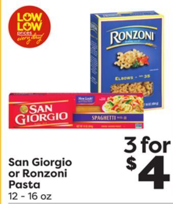 Weis Markets San giorgio or ronzoni pasta offer