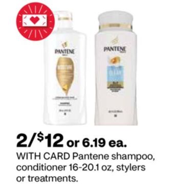 CVS Pantene shampoo, conditioner 16-20.1 oz, stylers or treatments offer