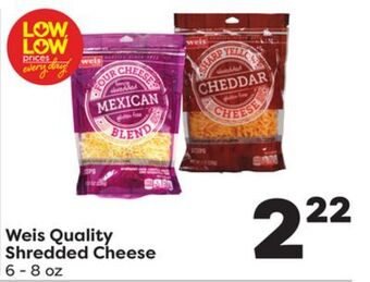 Weis Markets Weis quality shredded cheese offer