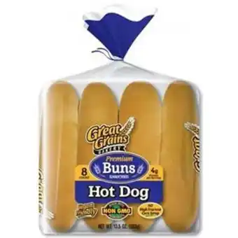 Great grains hot dog buns, 8 pk