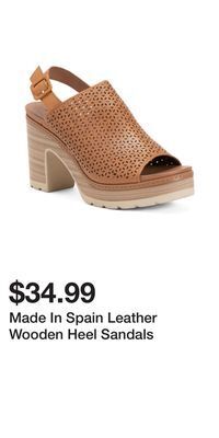 TJ Maxx Made in spain leather wooden heel sandals offer