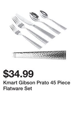 Kmart Kmart gibson prato 45 piece flatware set offer