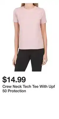 TJ Maxx Crew neck tech tee with upf 50 protection offer