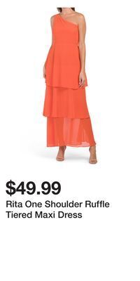 TJ Maxx Rita one shoulder ruffle tiered maxi dress offer
